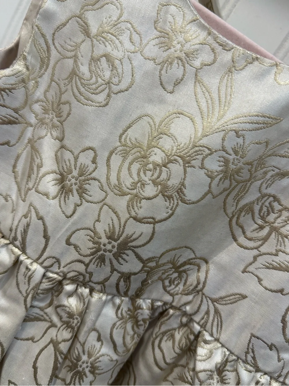 Rachel Zoe Ivory Dress with Gold Floral Accents